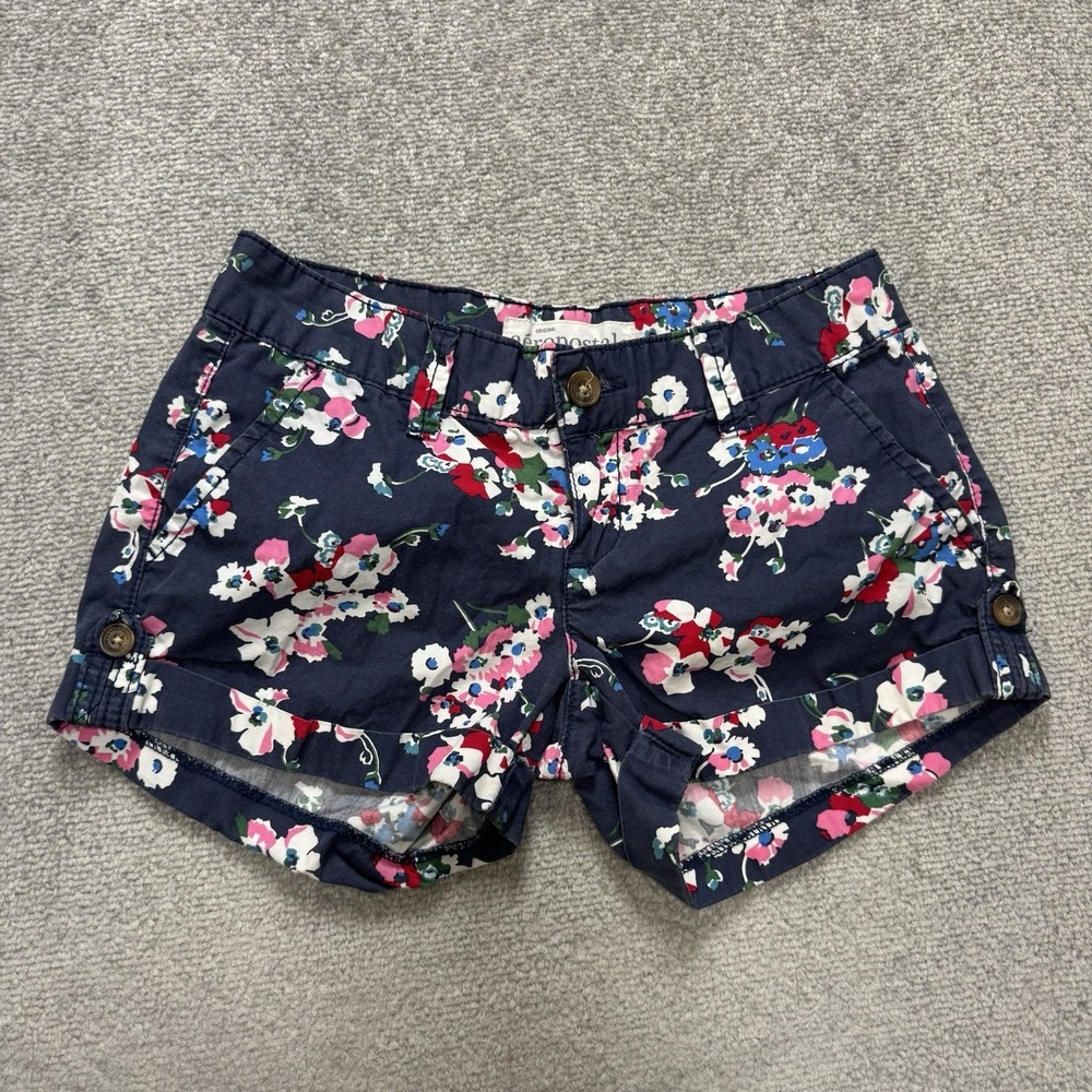 Vintage Y2K Aeropostale Shorts Size 1/2 Floral Blue